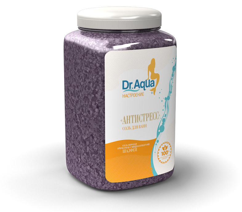 Соль морская ароматная Шалфей Антистресс Dr. Aqua 750 гр