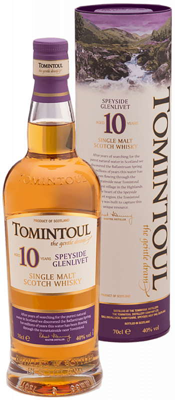 

Виски Tomintoul Speyside Glenlivet Single Malt Scotch Whisky 10 YO (gift box)