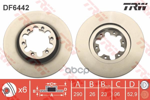 фото Тормозной диск trw/lucas для df6442