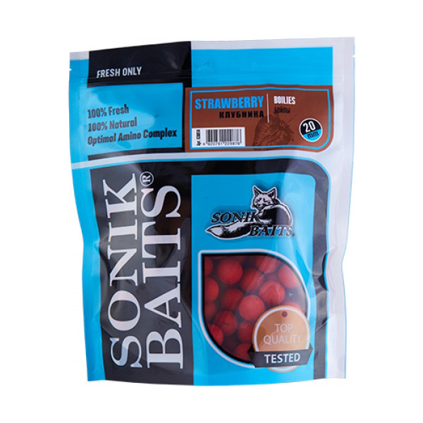 

Бойлы тонущие Sonik Baits "Strawberry", 20 мм, 0,75 кг, Strawberry