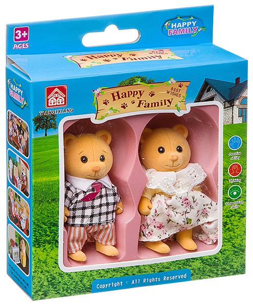 Игровой набор Happy Family фигурки зверюшек 2 мишки арт.012-02C