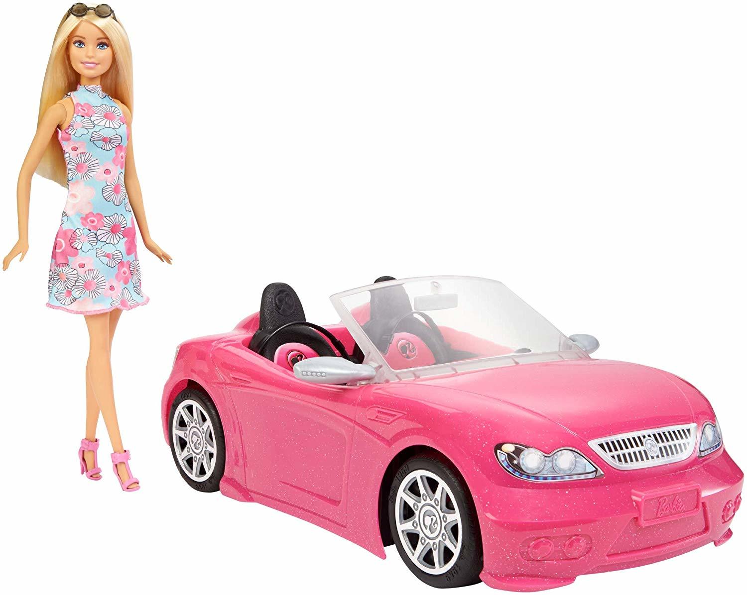 фото Игровой набор с куклой barbie розовый кабриолет fpr57