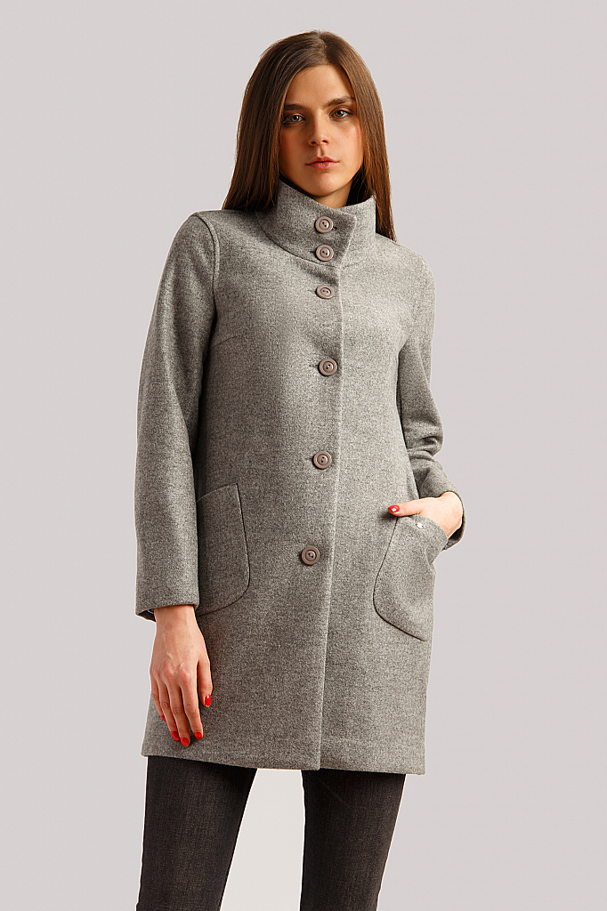 Пальто женское Finn Flare B19-12004 серое XL
