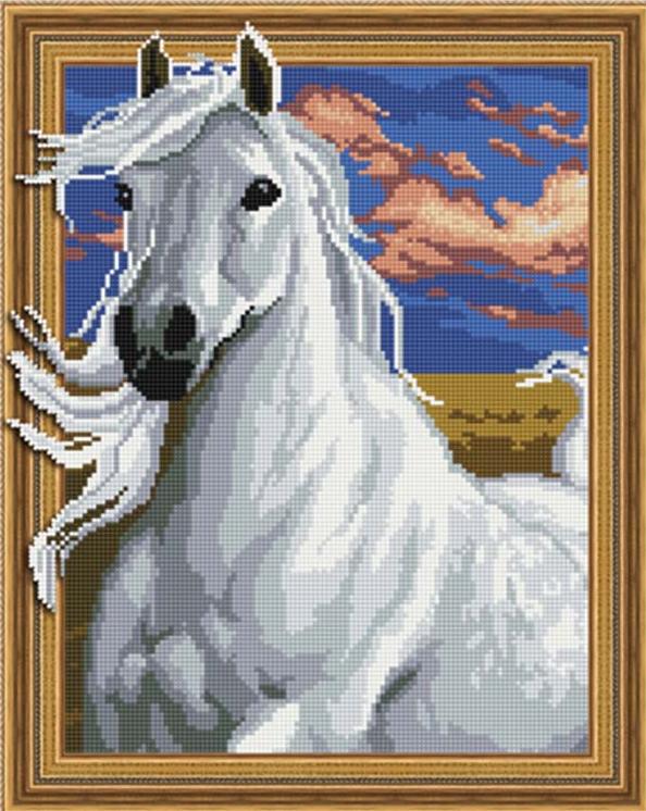 

Алмазная вышивка Molly Белый рысак, 40x50 см, Белый рысак