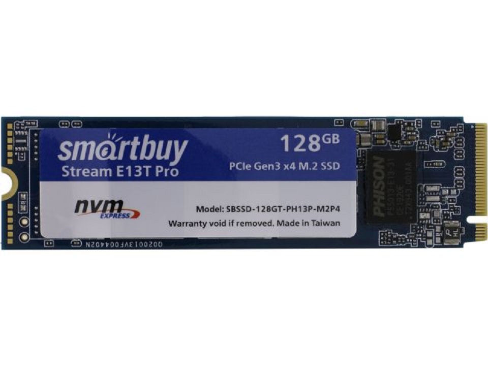 

SSD накопитель SmartBuy Stream E13T Pro M.2 2280 128 ГБ (SBSSD-128GT-PH13P-M2P4), Stream E13T Pro