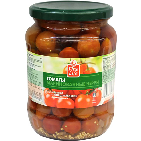 

Томаты Fine Life черри маринованные 680 г, черри