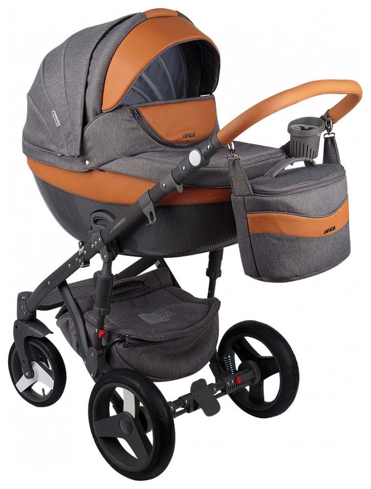 

Коляска 3 в 1 Adamex Monte Carbon Cерый, Карамель D1, Monte Carbon