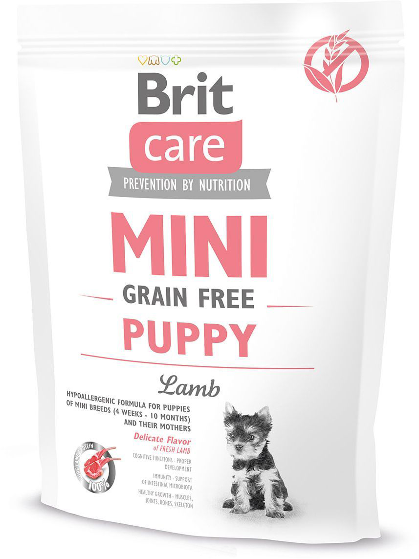 фото Сухой корм для щенков brit care mini grain free puppy, для мелких пород, ягненок, 0,4кг