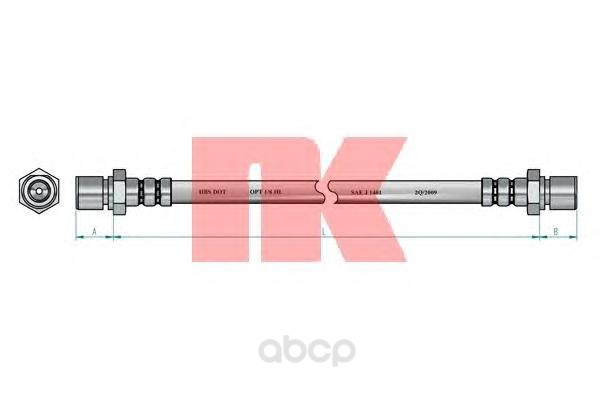 фото Шланг тормозной системы nk 853636 задний