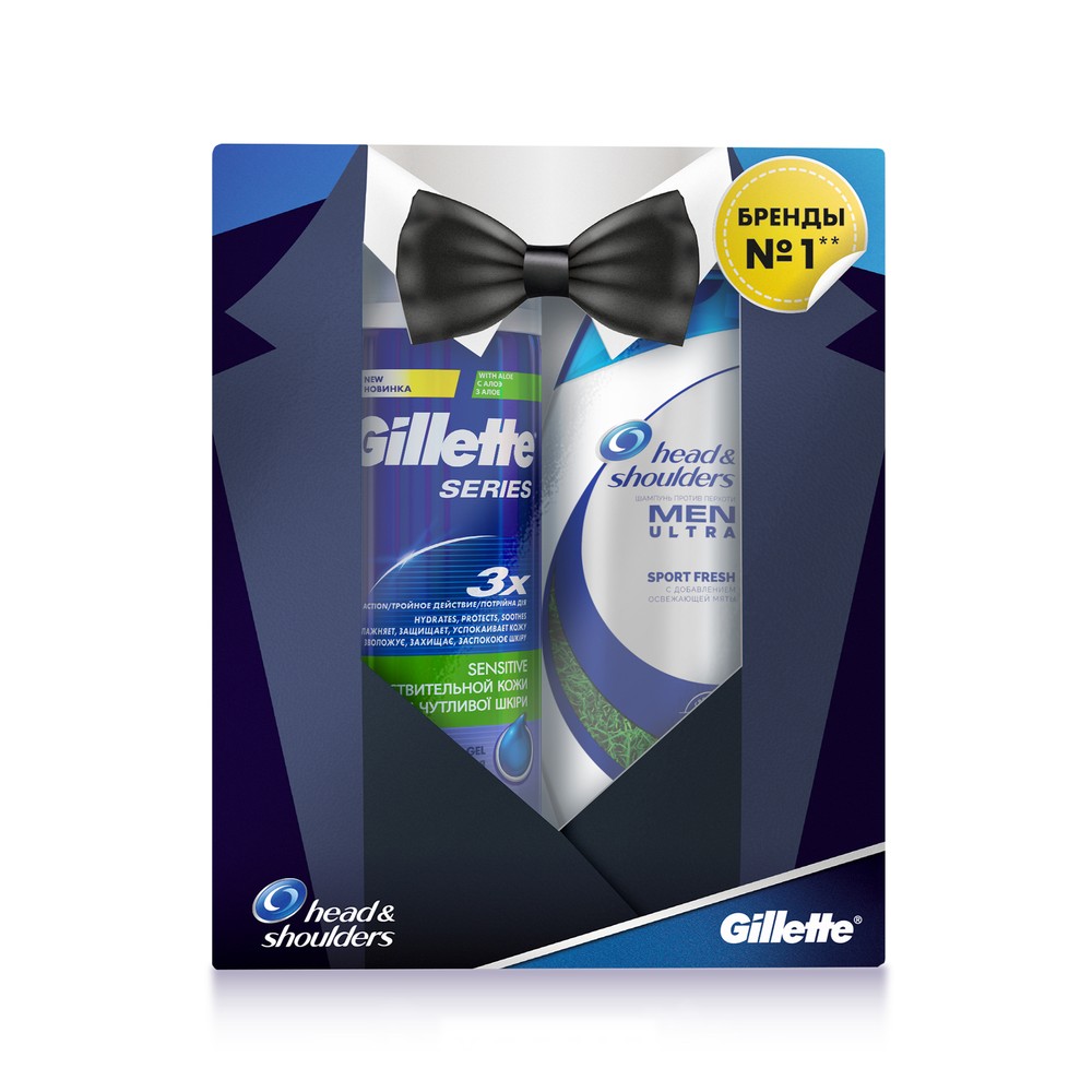 фото Подарочный набор head&shoulders шампунь sports fresh 200мл+пена д/бритья с алоэ 250мл head & shoulders