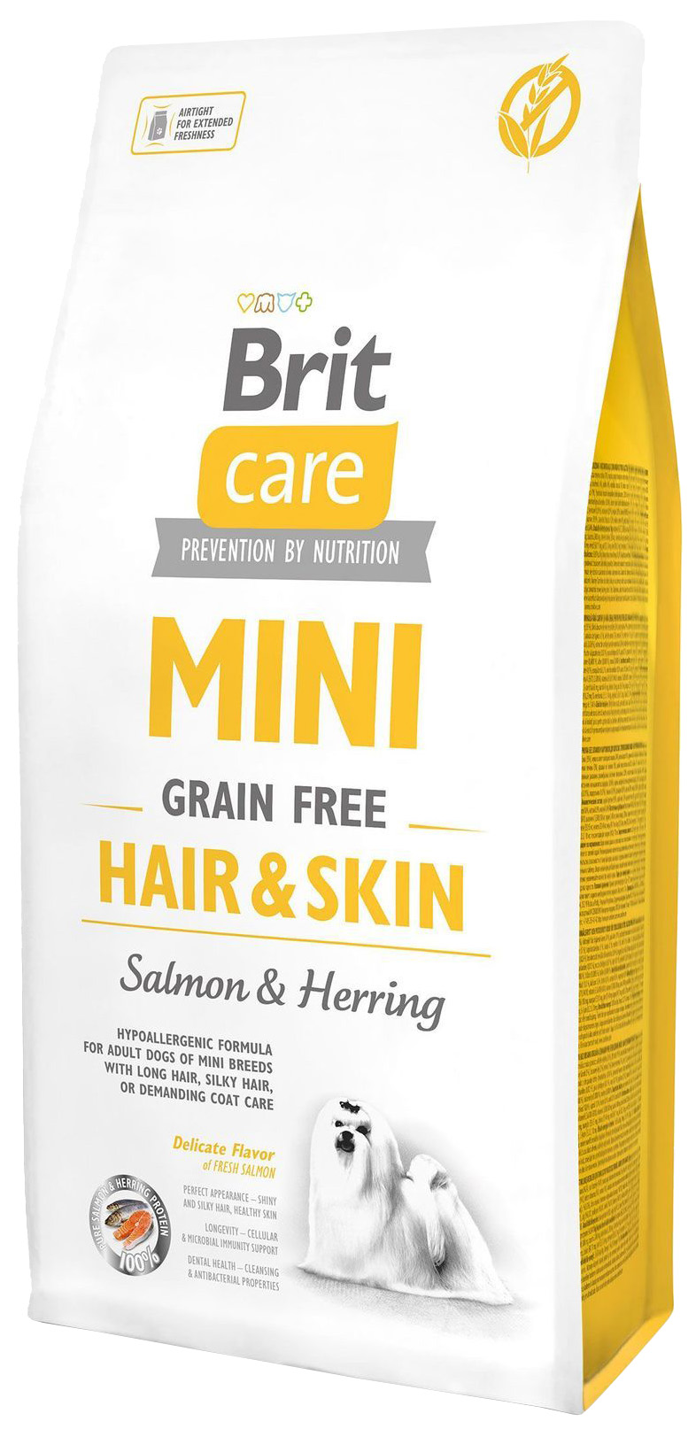 фото Сухой корм для собак brit care mini grain free hair & skin, для мелких пород, лосось, 7кг