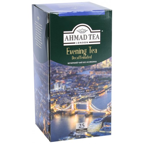 

Чай черный Ahmad Tea evening tea decaffeinated без кофеина 25 пакетиков
