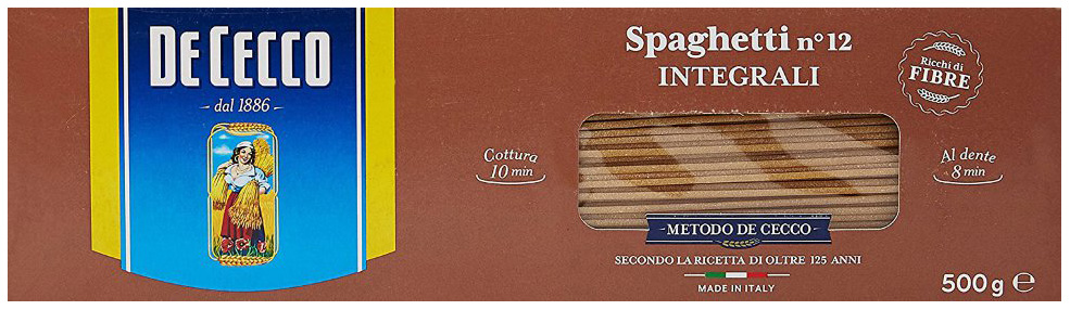 

Макаронные изделия De Cecco цельнозерновые spaghetti №12 integrali 500 г