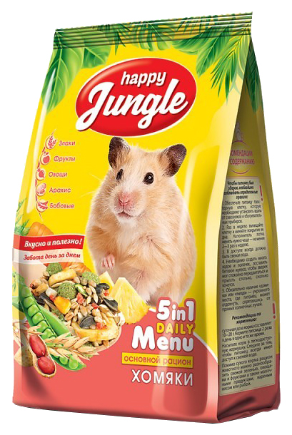 

Сухой корм для хомяков Happy Jungle, 400 г, 5in1 Daily Menu