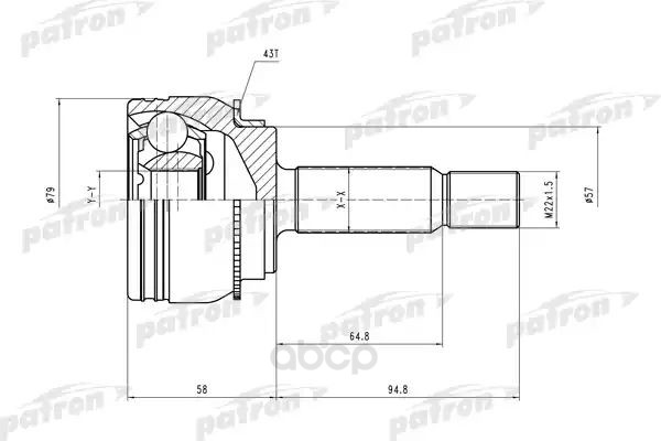 

Шрус наружный PATRON a25 b29 abs43 для Mitsubishi Outlander 2003- PCV2112