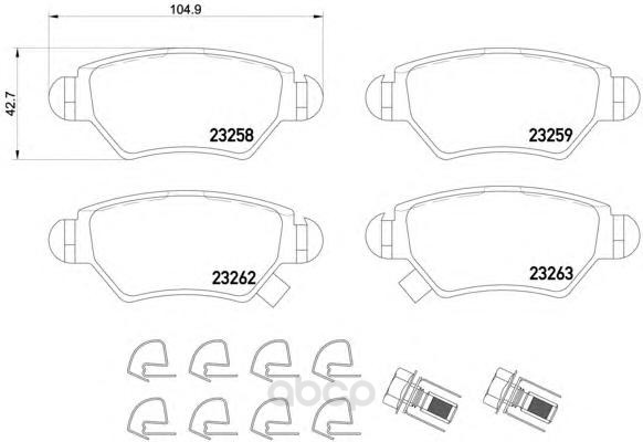 

Колодки тормозные дисковые, комплект Hella 8DB355019-271