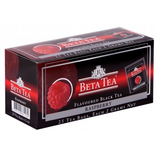 Чай черный в пакетиках для чашки Beta Tea малина 25*2 г