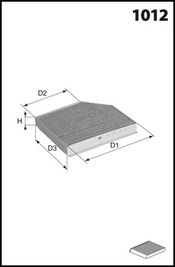 

Фильтр воздушный салона MECAFILTER EKR7220