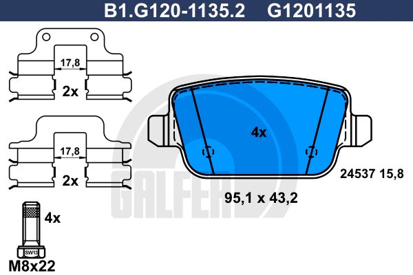 

Тормозные колодки GALFER дисковые B1G12011352