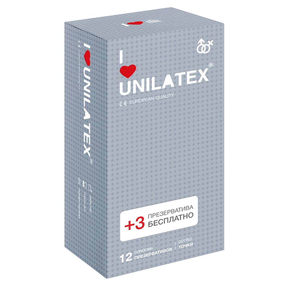 Купить Презервативы Unilatex Dotted 12+3 шт.