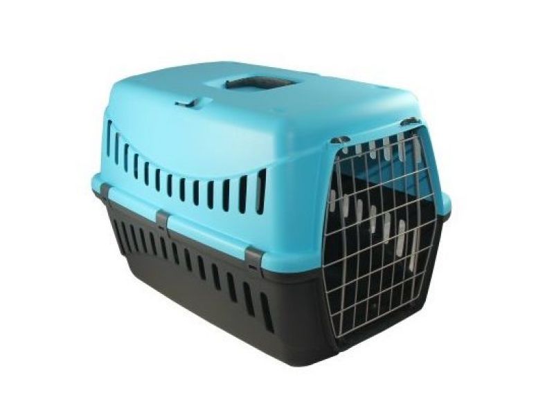 фото Переноска для кошек и собак mp-bergamo 38x58x38см голубой, черный