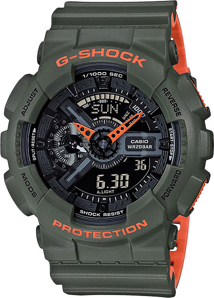 фото Японские наручные часы casio g-shock ga-110ln-3a с хронографом