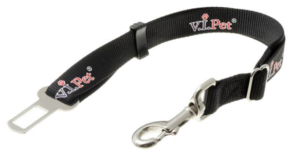 фото Ремень безопасности для собак v.i.pet, автомобильный, черный, 43-70 см x 25 мм