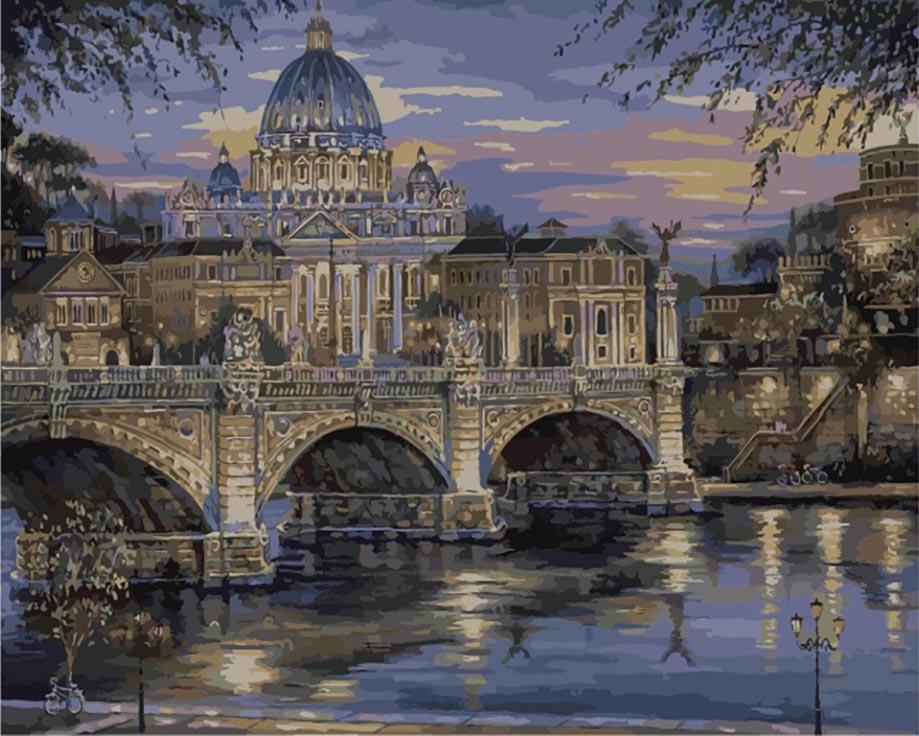 

Картина по номерам Цветной Вечерний Ватикан, 40x50 см, Вечерний Ватикан