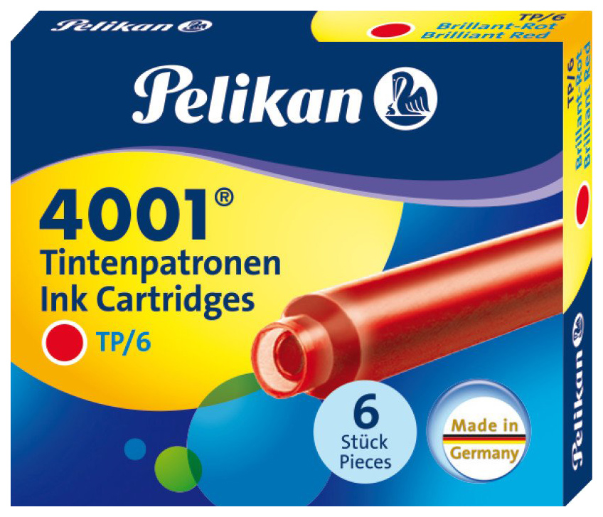 Набор чернил Pelikan 301192 пластиковый картридж красные 6шт 100024406724