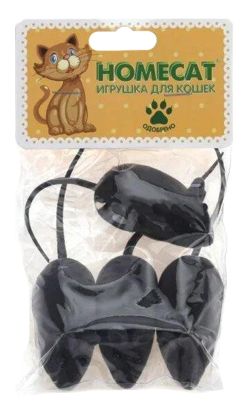 

Игрушка для кошек Homecat Мышки с пищалкой серые, 5 см, 4 шт