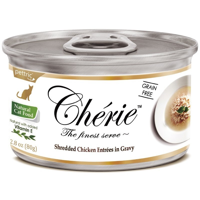 Консервы для кошек и котят Pettric Cherie in Gravy, с курицей в подливе, 80г