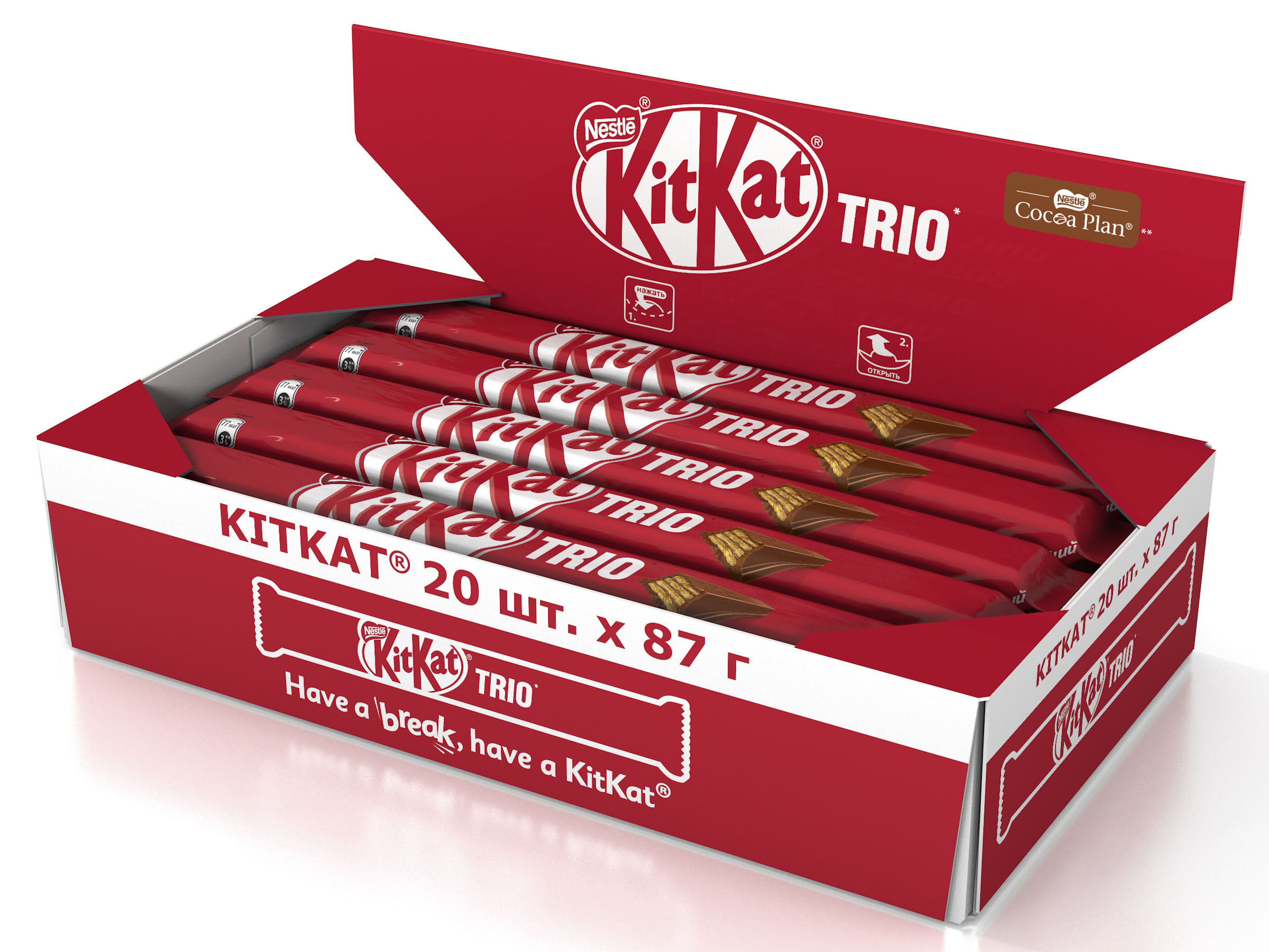 

Молочный шоколад Kit Kat с хрустящей вафлей 20 штук по 87 г