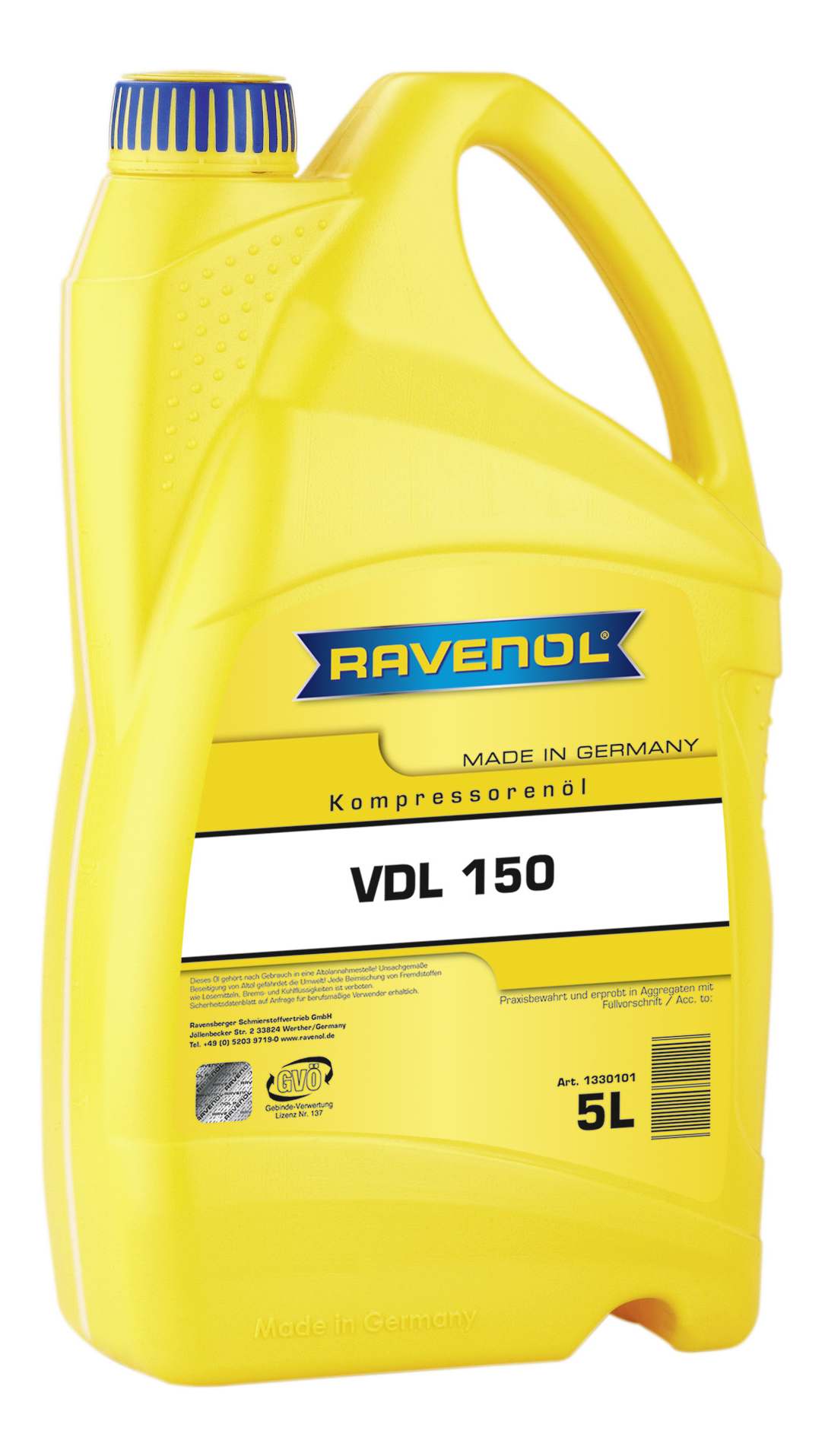 фото Компрессорное масло ravenol kompressorenoel vdl 150 5л 1330101-005-01-999