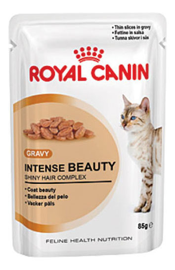 фото Влажный корм для кошек royal canin intense beauty, мясо, 85г