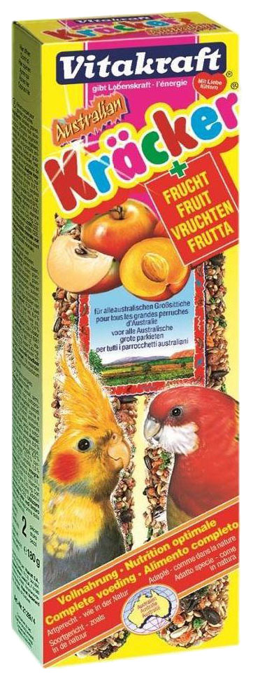 

Лакомство для австралийских попугаев Vitakraft Крекеры фруктовые, 2 шт