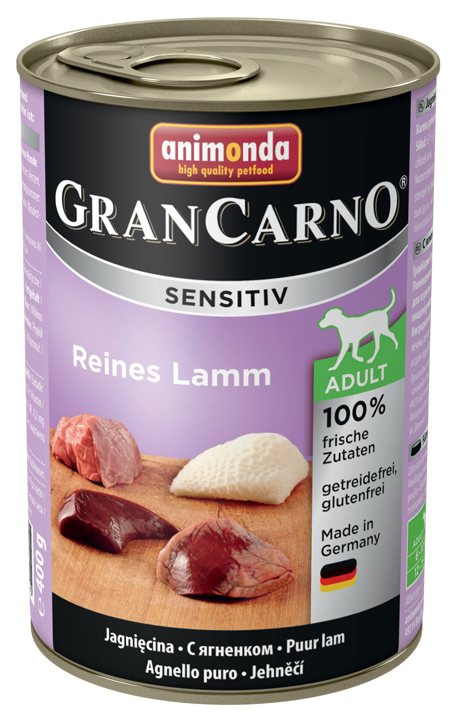 

Консервы для собак animonda GranCarno Sensitiv, ягненок, 6шт по 400г, Gran Carno Sensitiv