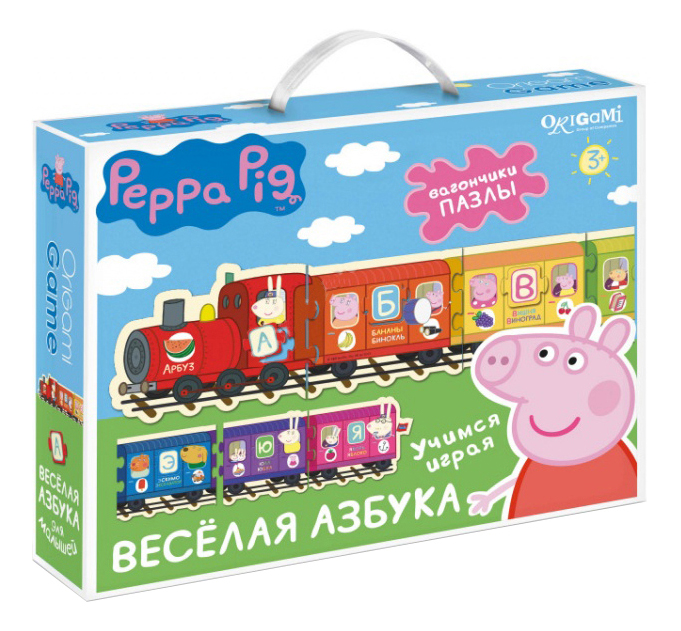 фото Семейная настольная игра оригами peppa pig.паровозик, веселая азбука origami