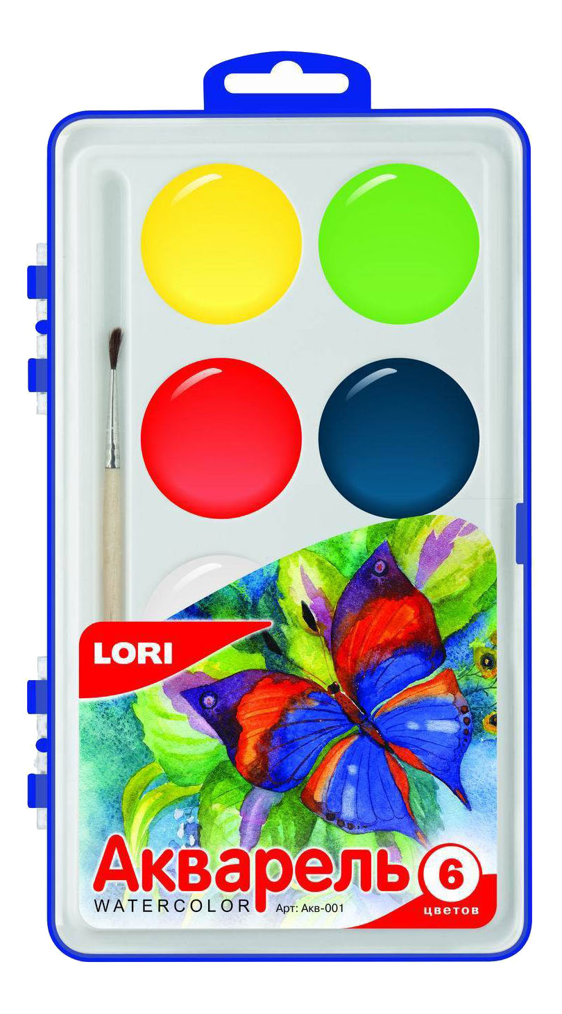 

Акварель Lori 6 цв, краска акварельная