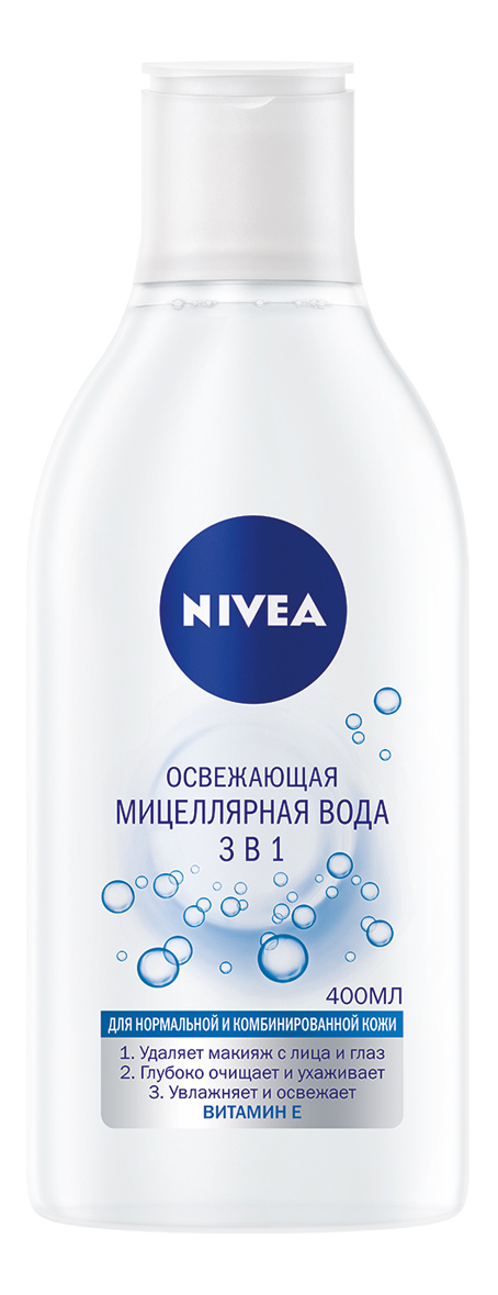 Купить Мицеллярная вода NIVEA Освежающая 3в1 для нормальной кожи, 400 мл, мицеллярная вода Освежающая 3в1