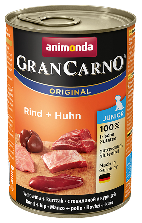 

Консервы для щенков animonda Gran Carno Original Junior, говядина, курица, 400г, Gran Carno Original