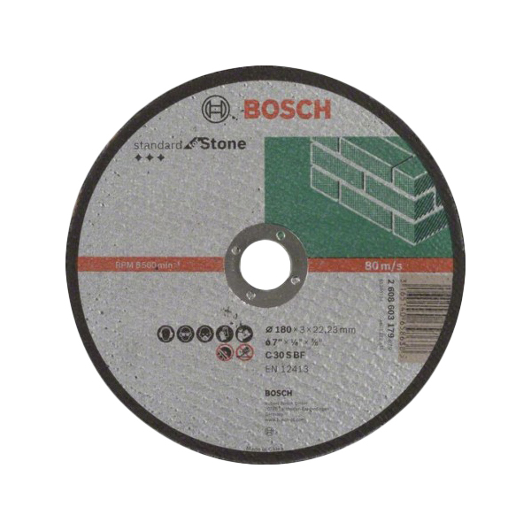 фото Диск отрезной абразивный bosch standard по камн 180х3 прям 2608603179