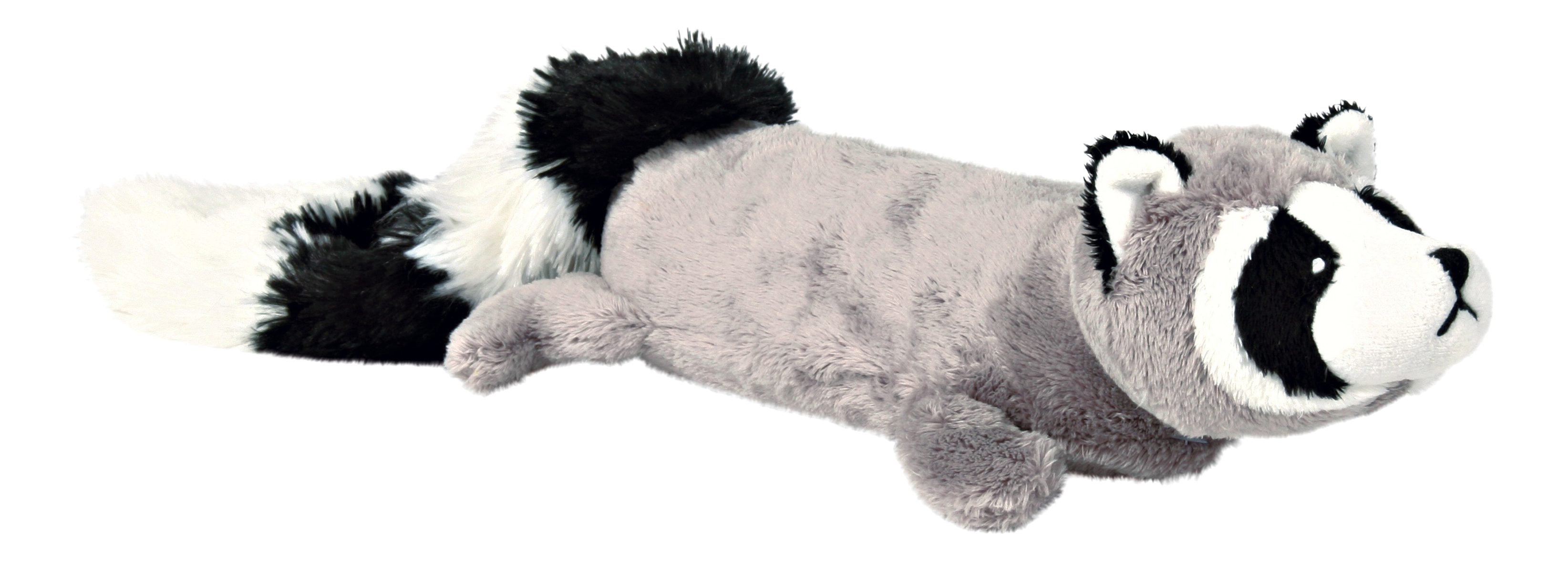 фото Мягкая игрушка для собак trixie енот, черный, белый, серый, 46 см