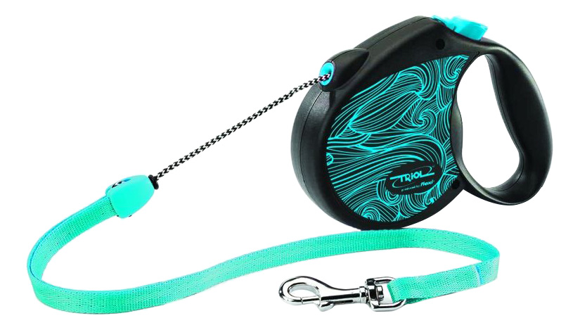 

Поводок-рулетка Triol Colour Blue M, 5м, до 20кг, трос, Colour