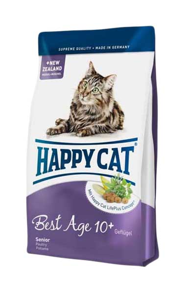 фото Сухой корм для кошек happy cat fit & well best age 10+ senior, ягненок,курица,лосось,0,3кг