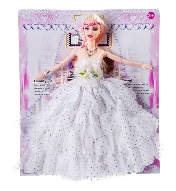 фото Кукла в белом платье с оборками 29 см gratwest д86998