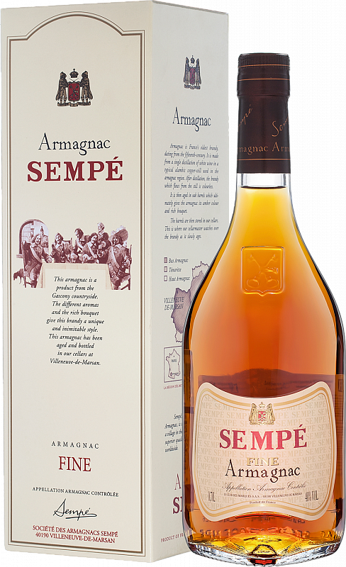 

Арманьяк Sempe Fine Armagnac (gift box), 700мл