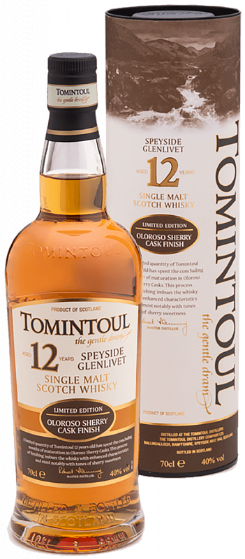 

Виски Tomintoul Speyside Glenlivet Oloroso Sherry Cask Finish Single Malt 12 YO gift box