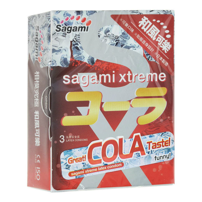 фото Презервативы sagami xtreme cola супертонкие ароматизированные 3 шт.