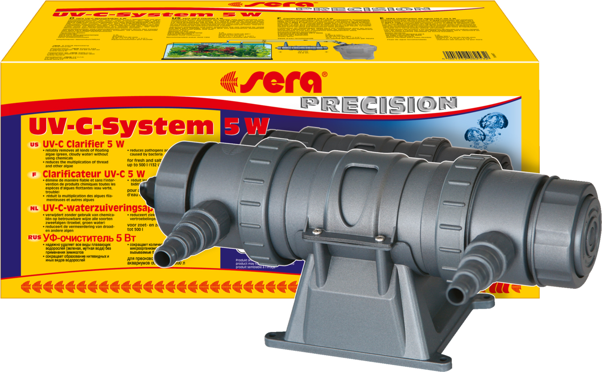 

Ультрафиолетовый очиститель для аквариумов Sera UV-C-System, 5 Вт, UV-C-System 5W