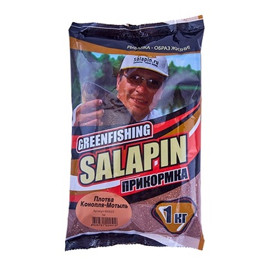 

Прикормка Green Fishing Salapin 1000 г, мотыль/конопля, Salapin